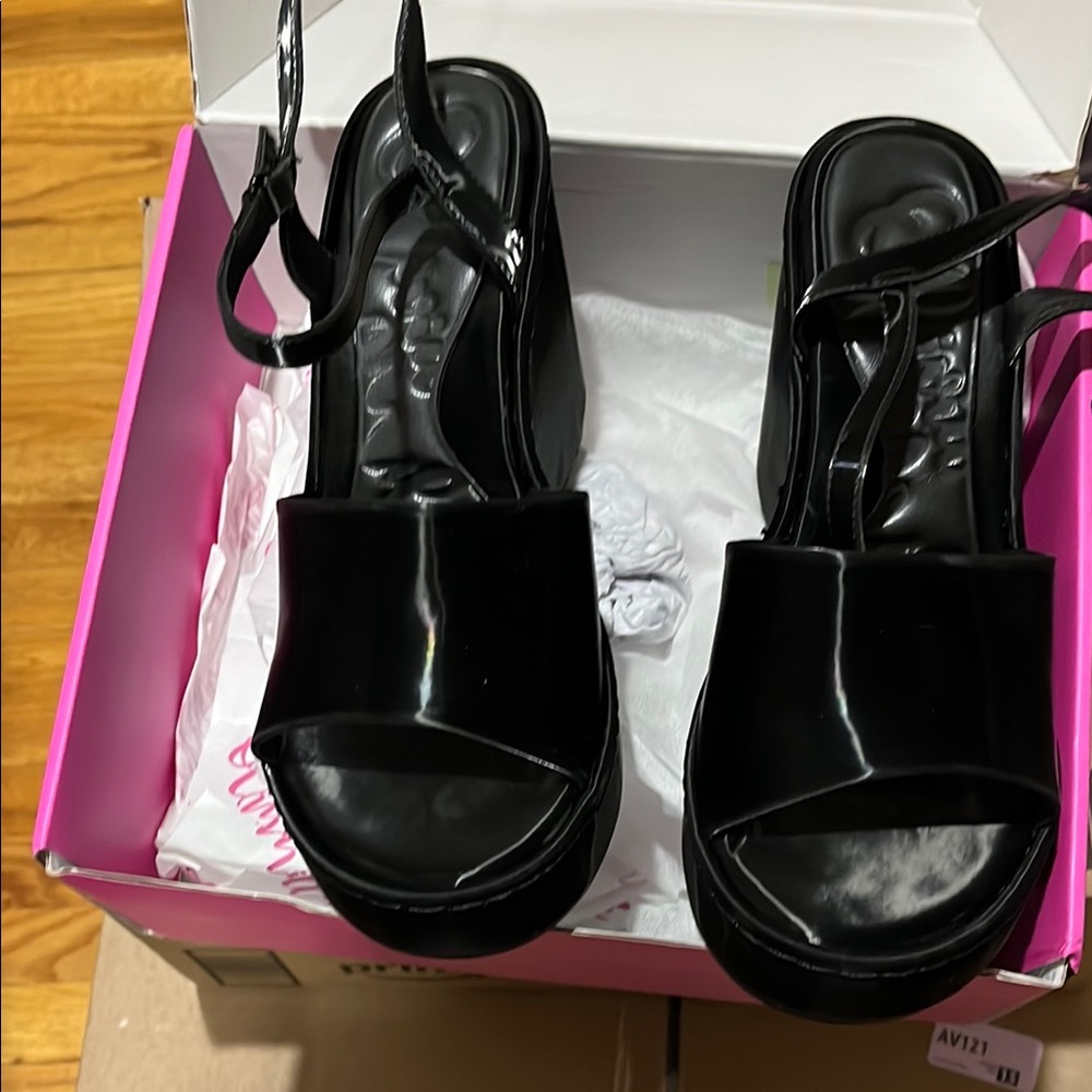 Olivia Miller Black Platform Shoes